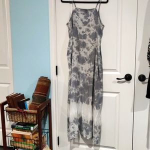 Daybreak 100% Rayon Women's Cloth & Stone Watercolor Gray/White  Dress Large